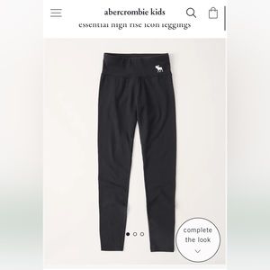 Abercrombie Kids girls essential high rise icon leggings black size 13/14